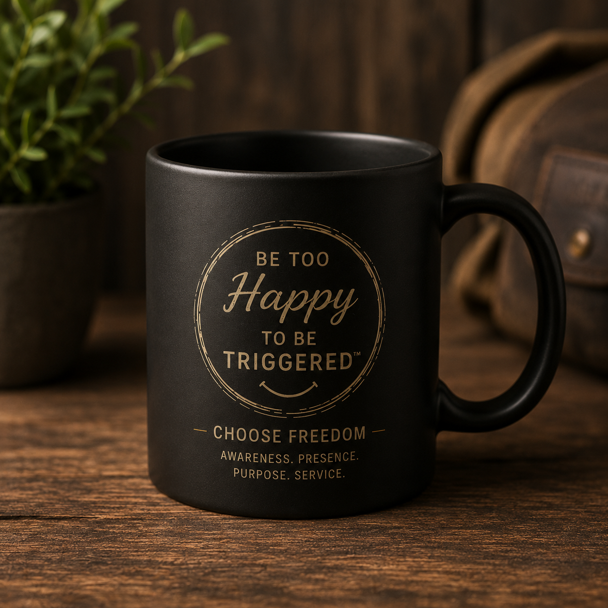 Coffee mug mockup with brand message